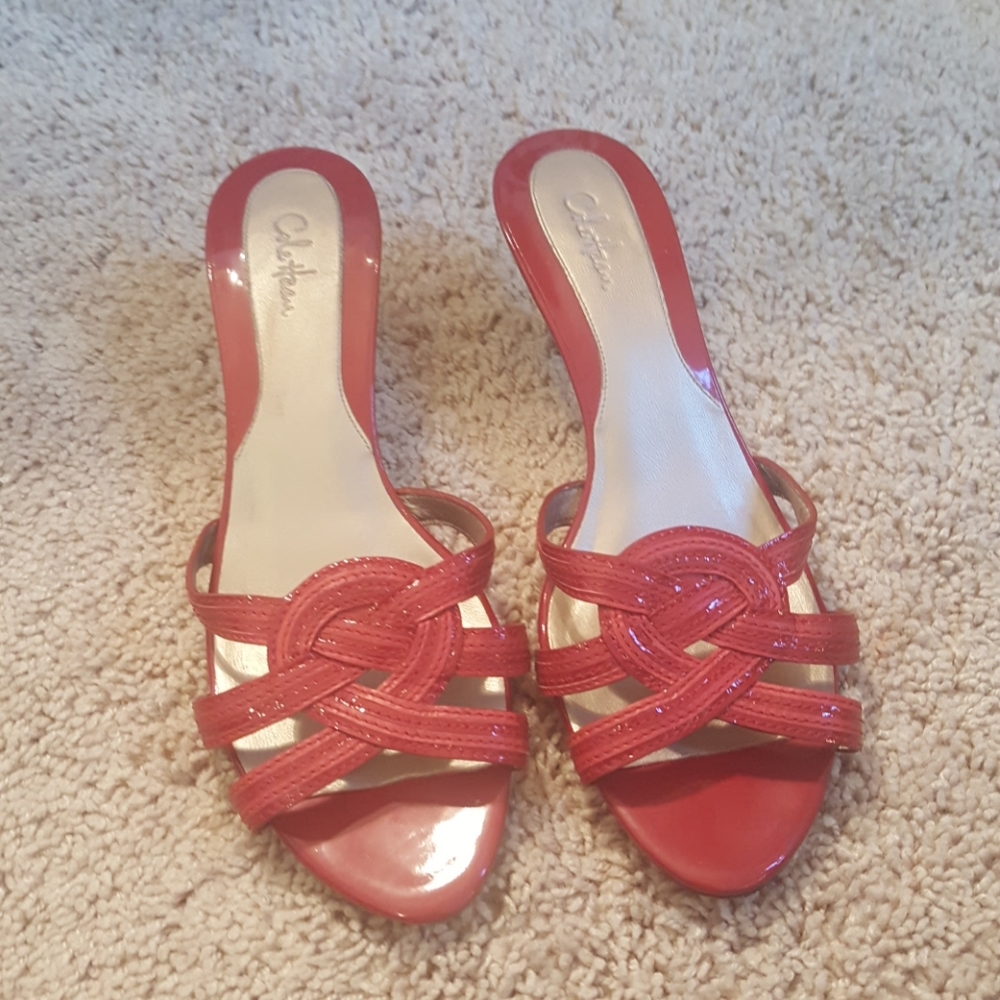 Beautiful red Cole Haan kitten heels